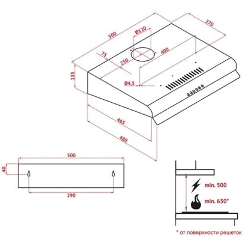 Вытяжка Perfelli PL 5142 I LED фото 8