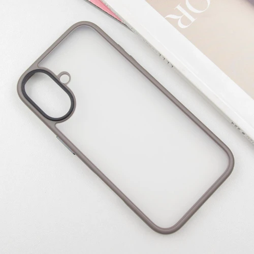 Чехол для iPhone Mobile Case TPU+PC Metal Buttons Grey for iPhone 16: Материалы поликарбонат и полиуретан