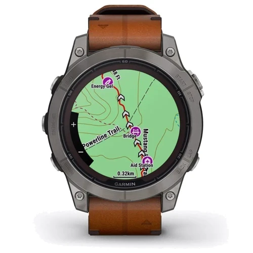 Смарт-часы Garmin Fenix 7 Pro Sapphire Solar Titanium with Chestnut Leather Band (010-02777-30): Фитнес-функции Шагомер, Умный будильник, Секундомер, Пульсометр, Пульсоксиметр, Подсчет калорий, Альтиметр, GPS-мод