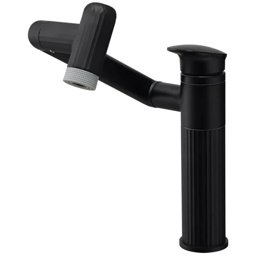 Смеситель для раковины Lefton 360° Rotatable Single-Hole Bathroom Faucet-BF2208 Matt Black: Вид смесителя Однорычажный