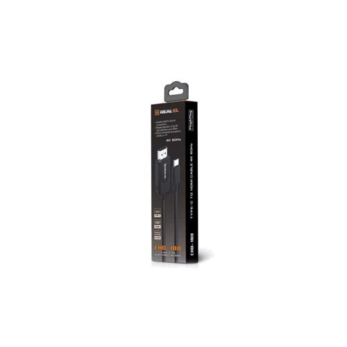 Кабель и переходник REAL-EL CHD-180 HDMI - USB Type-C (M/M), 1.8 м, Black (EL123500044)