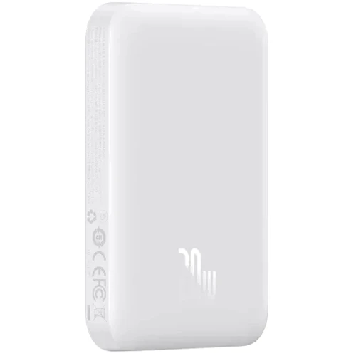 Внешний аккумулятор Baseus Power Bank 6000mAh Magnetic Wireless 20W White (PPCX020002) фото 7