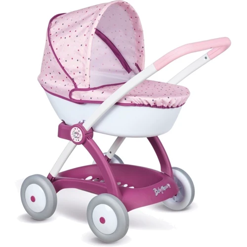 Коляска для ляльок Smoby Baby Nurse Прованс Модерн люлька з кошиком (254103): Колір розовый