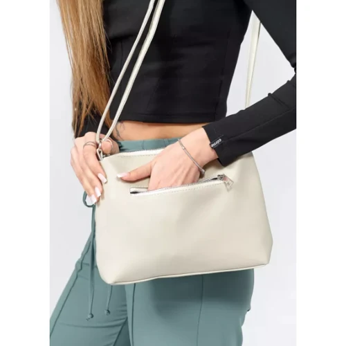 Женская сумка через плечо Sambag Rose MRN серый шёлк (94180030): Фактура Стеганая, Матовая