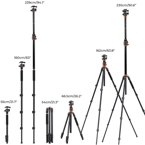 K&F Concept T254A7+BH-28L (KF09.119): Высота в сложенном состоянии 54 см