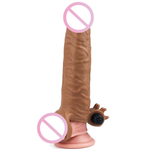Насадка на член LoveToy Pleasure X-Tender Vibrating Penis Sleeve Add 2" Brown