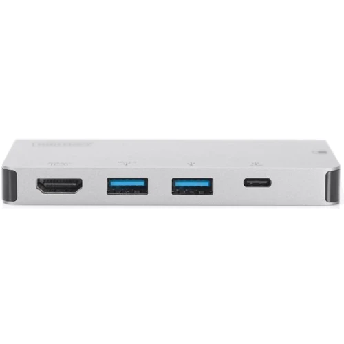 Адаптер Digitus Adapter USB-C to HDMI+2xUSB+USB-C+SD+TF Silver (DA-70867): Колір серый