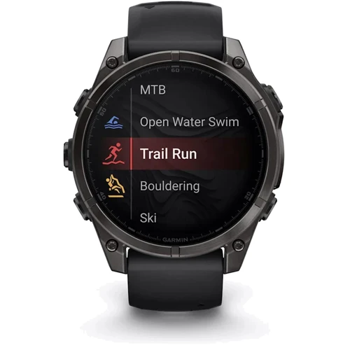 Смарт-часы Garmin Fenix 8 AMOLED 47mm Sapphire Carbon Grey DLC with Black/Pebble Grey Silicone Band (010-02904-21): Материал ремешка Силикон