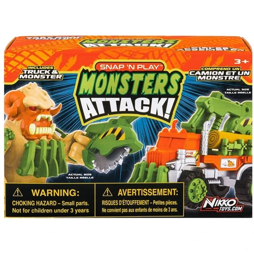 Ігровий набір Road Rippers Snap'n Play Monsters Attack Tan yeti vs Orange log truck