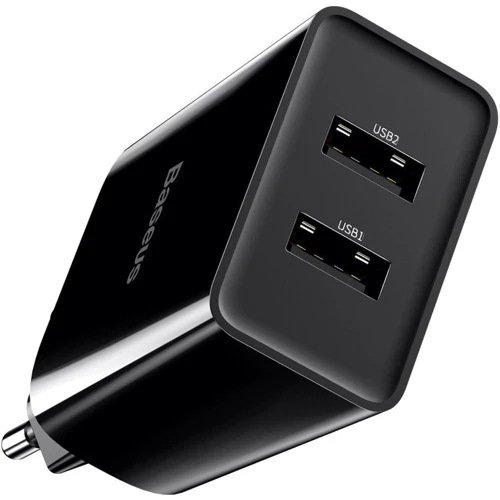 Зарядное устройство Baseus USB Wall Charger Speed Mini 2xUSB 2.1A 10.5W Black with Lightning Cable (TZCCFS-R01): Тип сетевое
