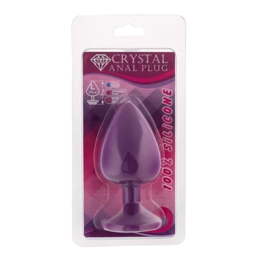 Анальная пробка CRYSTAL Purple Silicone Topaz, L