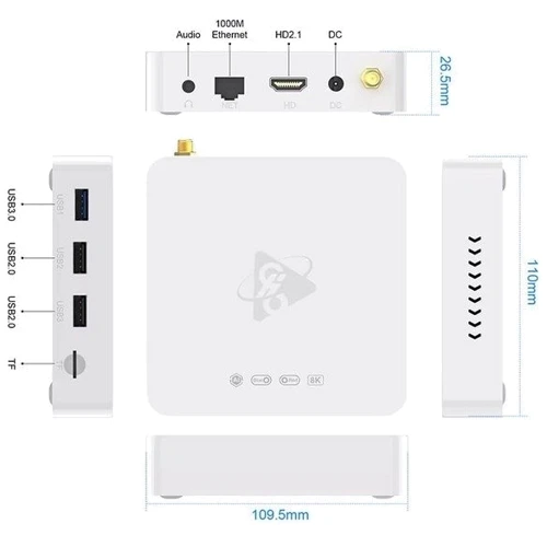 Приставка Smart TV H96 Max M12 (4GB/64GB): Встроенная память, ГБ 64