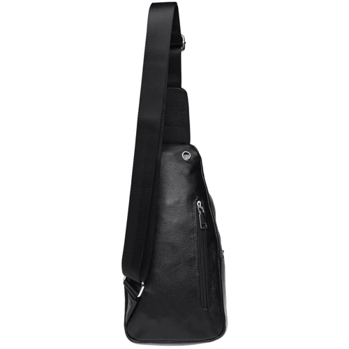 Чоловіча сумка-слінг Borsa Leather чорна (k16603-black): Стать Чоловік