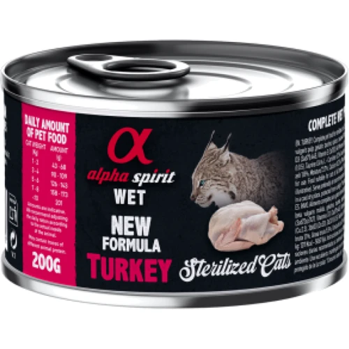 Влажный корм Alpha Spirit Cat Sterilized Turkey для стерилизованных котов с индейкой 200 г (as311162)