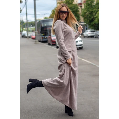 Платье FLFashion Амели ХПА 3123 48 пудровое повседневное длинное макси: Вид Повседневные платья