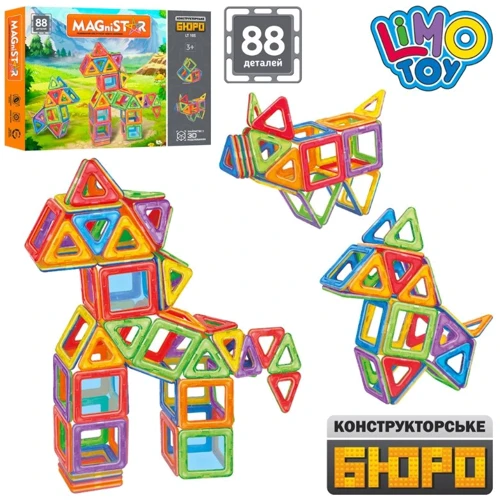 Магнітний конструктор Limo Toy Magnistar 88 деталей (LT105)