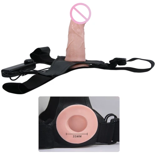 Страпон LYBAILE Ultra Passionate Harness Vibrating Flesh, 15 см