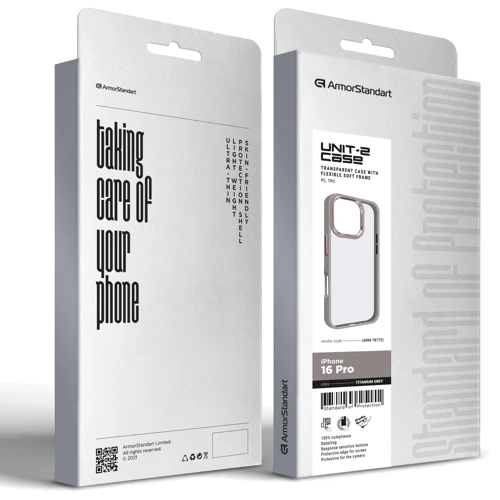 Чохол для iPhone ArmorStandart UNIT2 Case Titanium Grey для iPhone 16 Pro (ARM78772): Колір серый