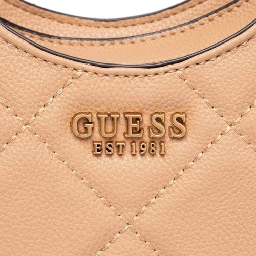 Женская сумка хобо GUESS ABEY SMALL HOBO темно-бежевая (HWQB8558010-BEI): Застежка Молния
