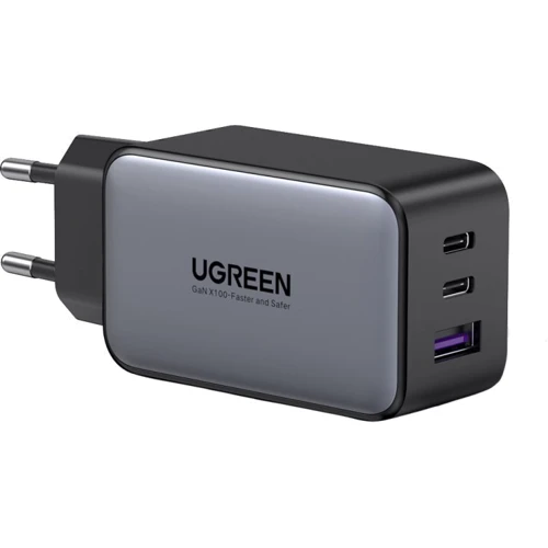 Зарядний пристрій Ugreen Wall Charger 2xUSB-C+USB CD244 65W Gray (10335)