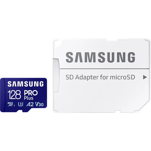 Карта пам'яті Samsung 128 GB microSDXC Pro Plus UHS-I U3 V30 A2 Class 10 + SD-adapter (MB-MD128SA)