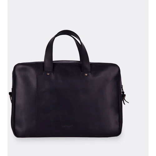 INCARNE Handmade Leather Laptop bag Bruno Black for MacBook 15-16"