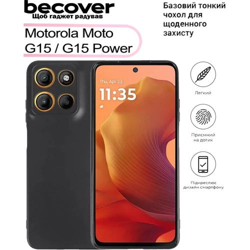 Чехол для телефонов BeCover TPU Case Black for Motorola G15 / G15 Power (713478)