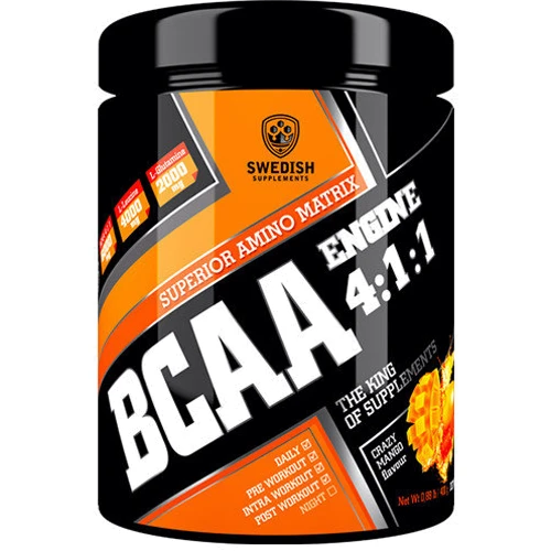 Аминокислота для спорта Swedish Supplements BCAA Engine 4:1:1 400 g /30 servings/ Сrazy mango