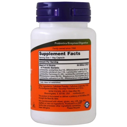 Now Foods Probiotic-10, 50 Billion, 50 Veg Capsules (NOW-02928): Форма выпуска Капсулы