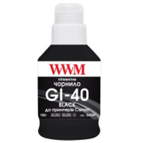 Чернила WWM Canon GI-40 для G5040/G6040 190г Black Pigmented (KeyLock) (G40BP)