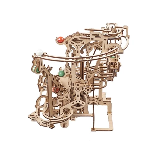 Механічний 3D пазл UGEARS Механічна модель Марбл-траса Ланцюговий витяг (70156): Кількість фрагментів, шт 400