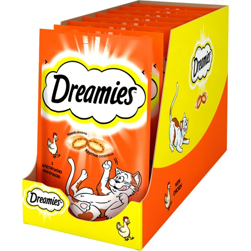 Лакомства Dreamies Chicken для кошек с курицей 6х60г (4008429037894)