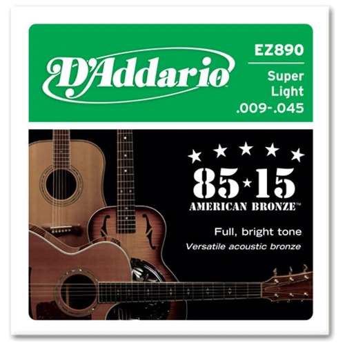 Струна для гитар Струны D'ADDARIO EZ890 85/15 BRONZE SUPER LIGHT (09-45): Тип Комплект струн