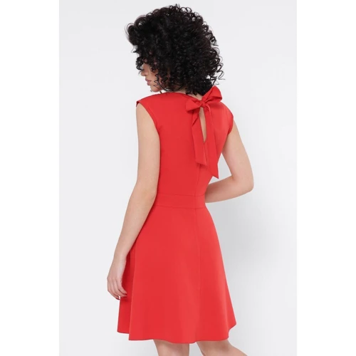 Платье FashionUp PL-1769B 42 красное повседневное до середины бедра: Состав Вискоза, Полиэстер, Шерсть