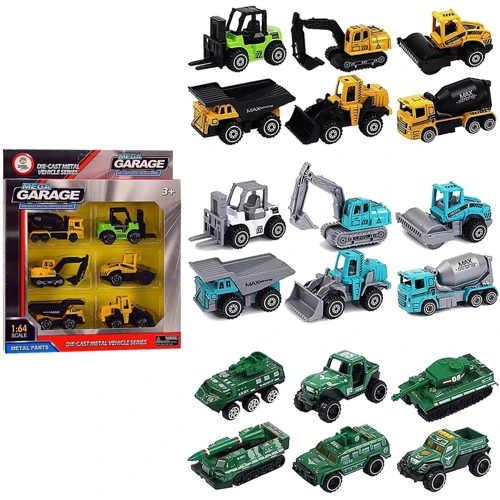 Набір машин Mega Garage A-Toys 86605-6A, 6 машинок (Жовтий)