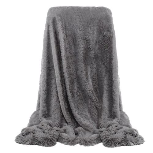 Плед Springos Extra Soft 200x220 см серый (HA7058): Материал полиэстер