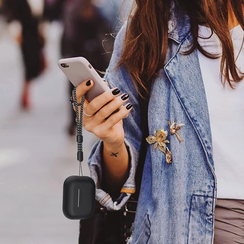 Чохол для навушників AhaStyle Silicone Case with strap Black (X003E43NDL) для Apple AirPods Pro 2 фото 5