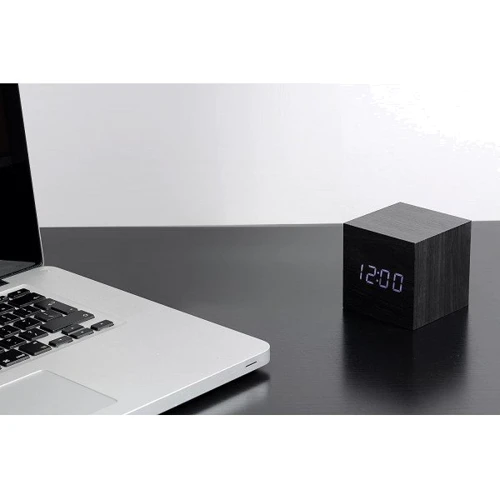 Смарт-будильник на акумуляторі Gingko WOODEN CUBE дерево венге (GK08W10) фото 2