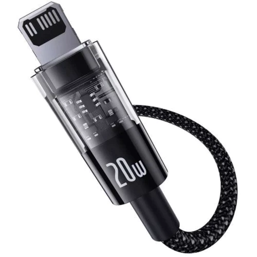 Кабель Baseus Cable USB-C to Lightning Gem Fast-Charging Data 20W 2m Black (P10373001111-01): Длина 2 м