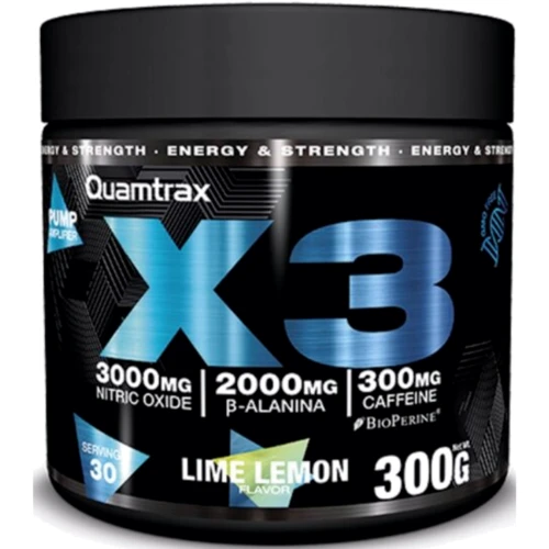 Передтренувальний комплекс Quamtrax X3 300 g/30 servings/lemon-lime