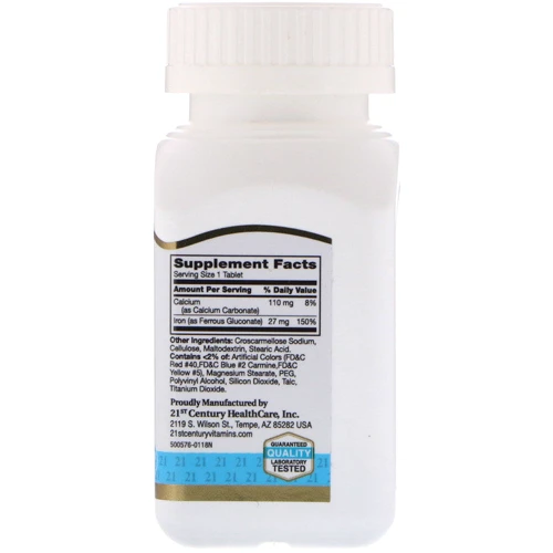 21st Century Iron 27 mg 110 Tablets