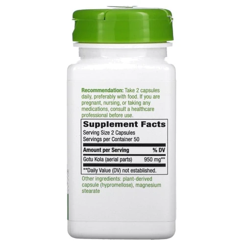 Nature's Way Gotu Kola Herb 950мг Центелла Азіатська 100 вегакапсул: Форма випуску Капсулы