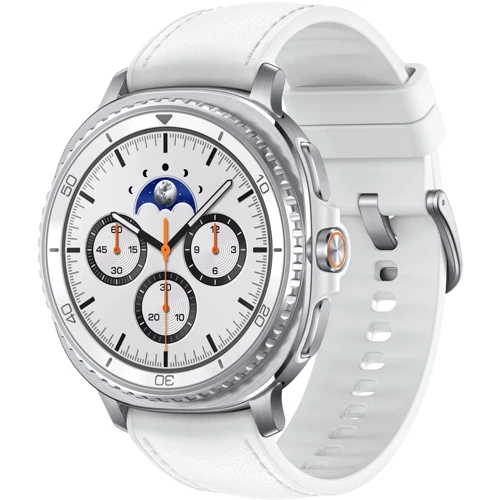 Смарт-годинник Samsung Galaxy Watch 8 Classic 46mm LTE White (SM-L505FZWA): Особливості Гібридні, Функція дзвінка, Протиударні, Динамік (гучний зв'язок), Голосовий помічник, Металічний корпус, вологозахищені, З сапфіровим склом, Барометр, вбудований мікрофон