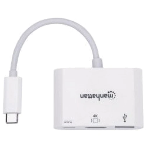 Адаптер Intracom Adapter Manhattan USB-C to HDMI+USB3.0 PD White: Інтерфейс підключення USB-C