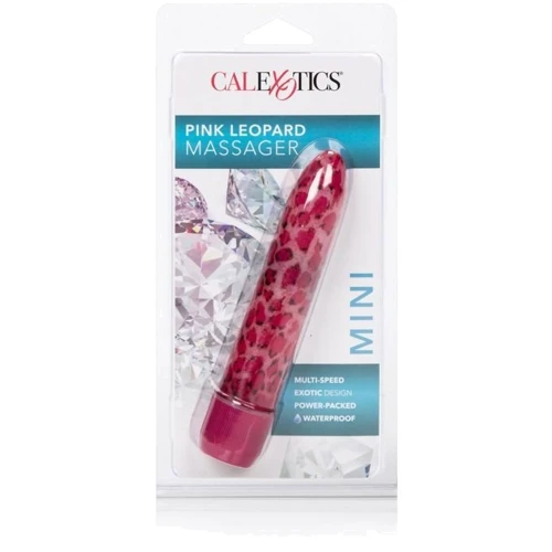 CalExotics Leopard Massager Mini пластиковый вибратор, 11x3.5 см, розовый
