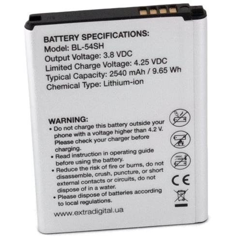 Аккумулятор ExtraDigital 2540mAh (BL-54SH) for LG Optimus G3s D724: Производитель ExtraDigital