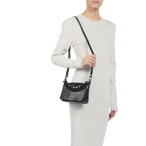 Женская сумка кросс боди Guess Tullia Mini Crossbody Flap черная (HWKM8382780-BLA): Пол Женский