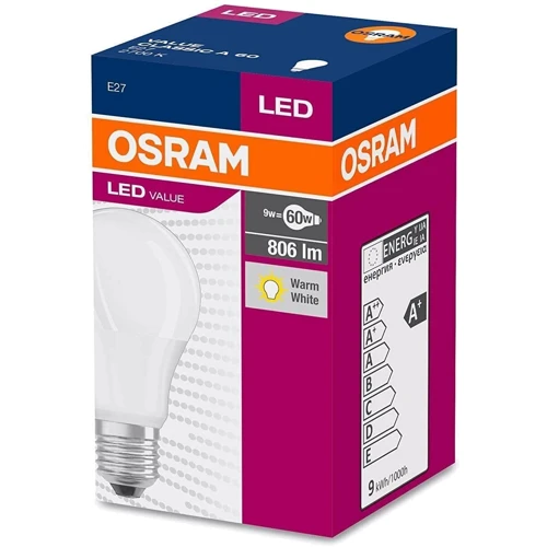 Лампа светодиодная Osram LED VALUE A60 8_5W 806Lm 2700К E27