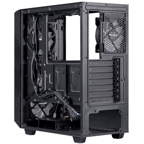 Корпус Prologix E120 Tempered Glass&Mesh Black: Материал передней панели пластик и металл