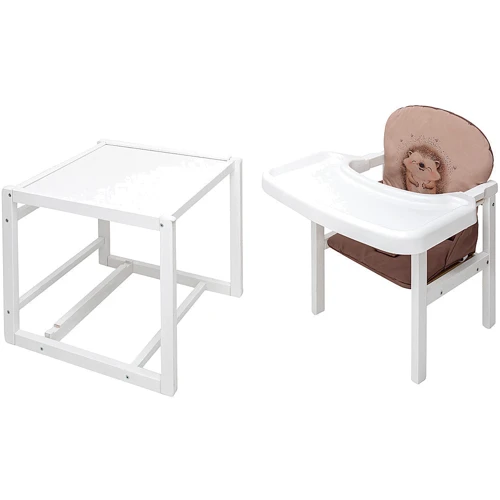 Стульчик-трансформер Babyroom Пеппи-240 белый капучино / шоколад (ежик, сердца) (681003): Тип трансформер